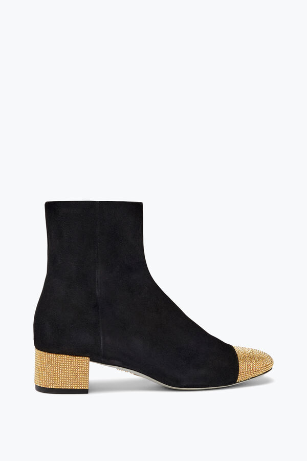 jeweled bonnie schwarz und gold bootie 40 rene caovilla