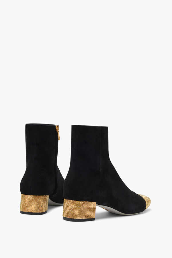 jeweled bonnie schwarz und gold bootie 40 rene caovilla