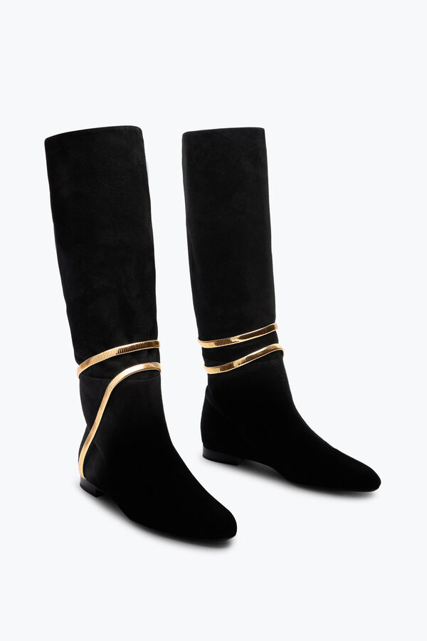 jeweled juniper soft-boot in black suede 20 rene caovilla