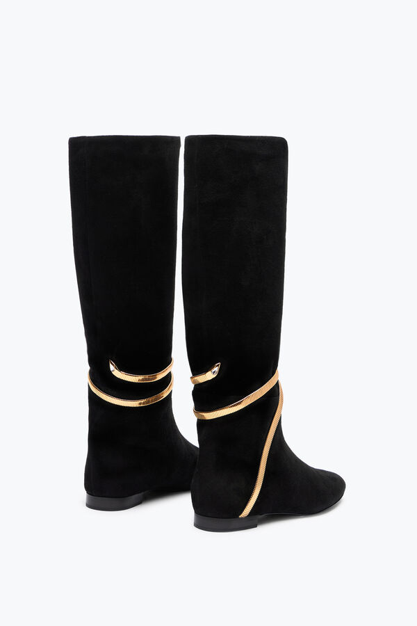 jeweled juniper soft-boot in black suede 20 rene caovilla