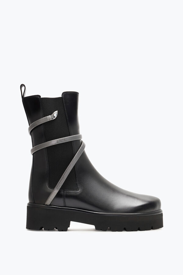 jeweled juniper schwarz und silber biker boot 45 rene caovilla