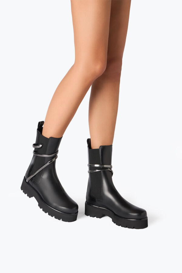 jeweled juniper schwarz und silber biker boot 45 rene caovilla