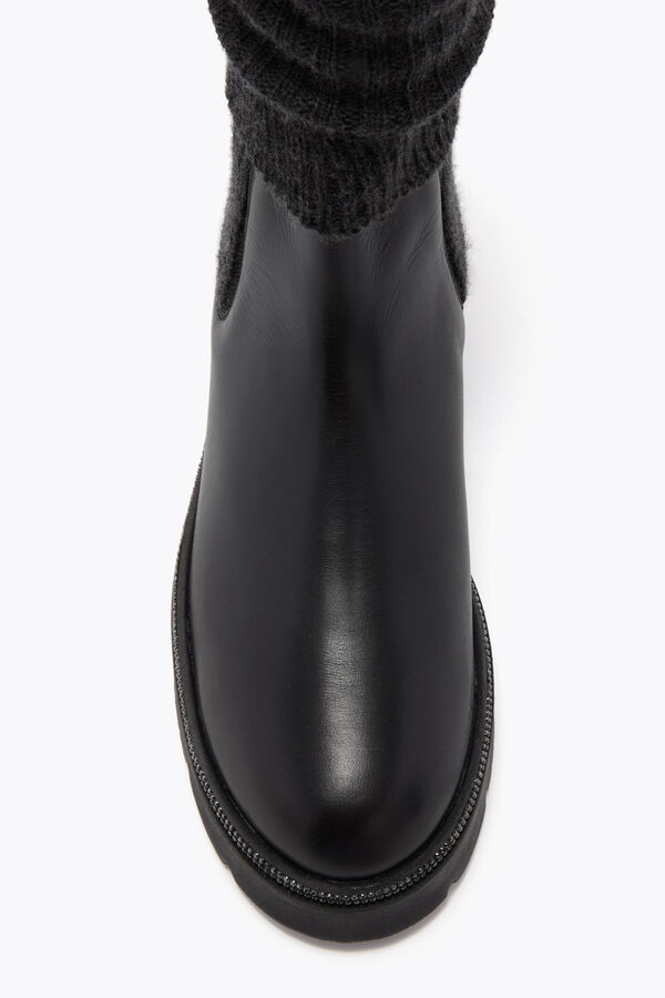 jeweled bika leder und kaschmir schwarz ankle boot mit kristallen 50 rene caovilla