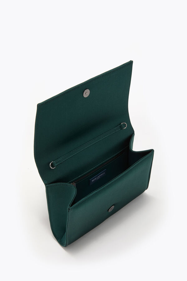 jeweled baby forest green clutch rene caovilla