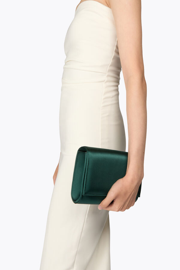 jeweled baby forest green clutch rene caovilla