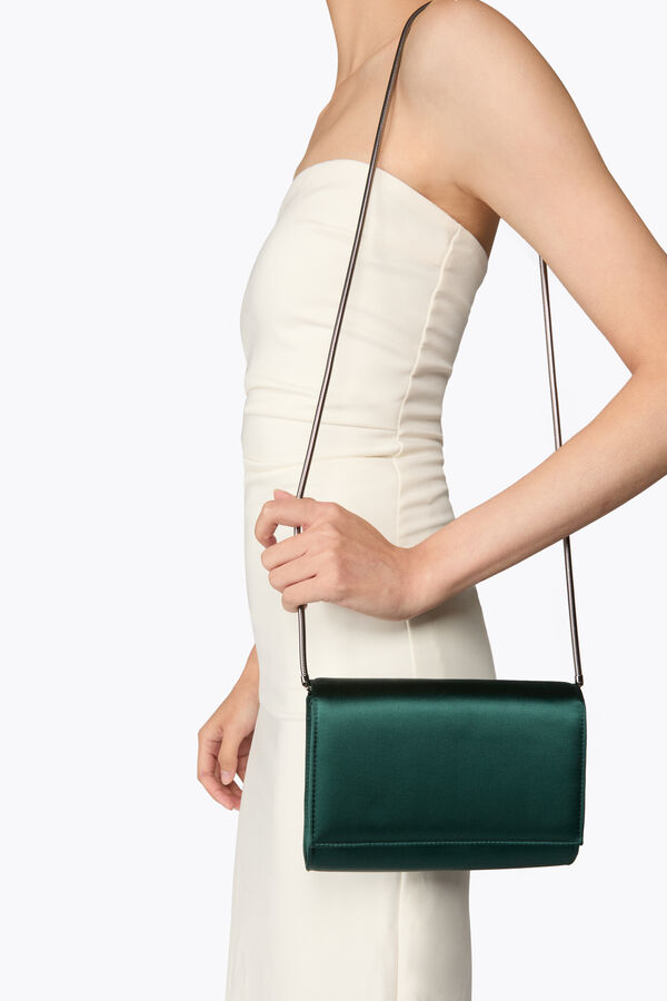 jeweled baby forest green clutch rene caovilla
