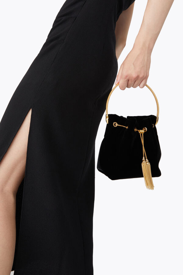 jeweled deva black velvet mini bag rene caovilla