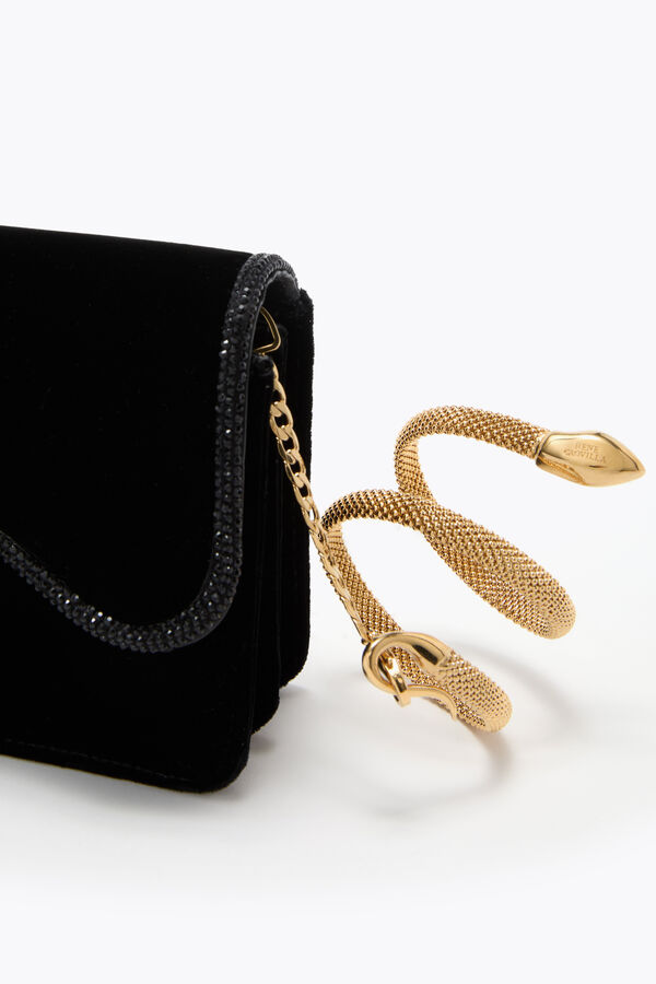 jeweled onda schwarzer samt clutch rene caovilla