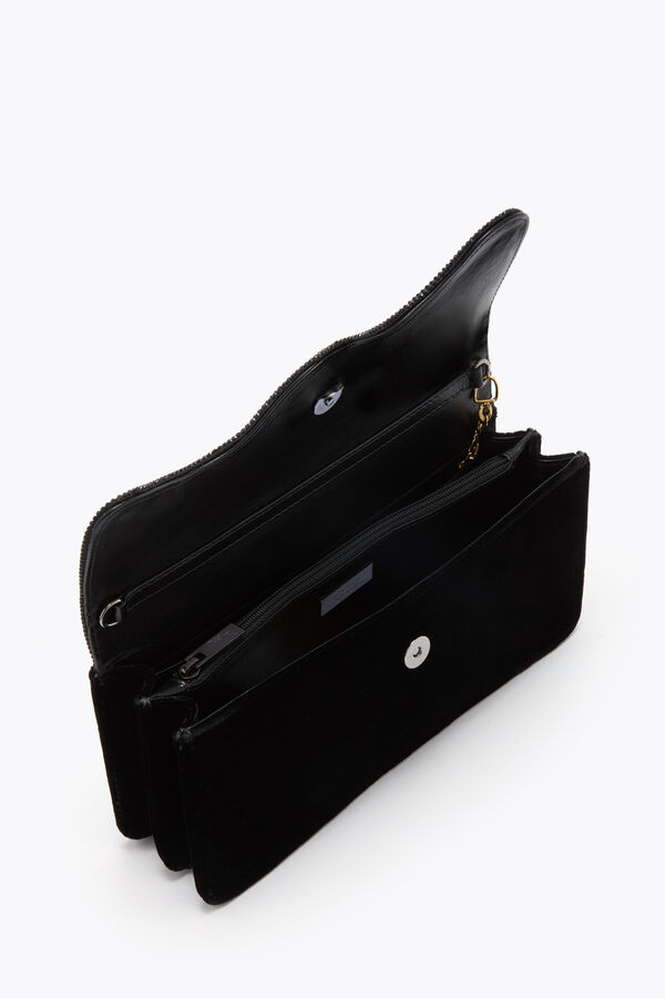 jeweled onda schwarzer samt clutch rene caovilla