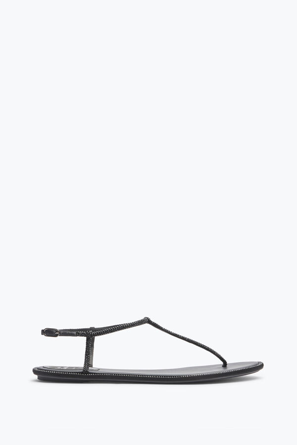 jeweled diana black flat sandal 10 rene caovilla