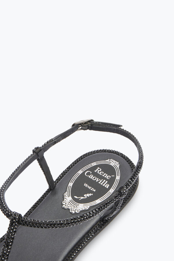 jeweled diana black flat sandal 10 rene caovilla