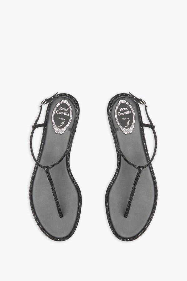 jeweled diana black flat sandal 10 rene caovilla