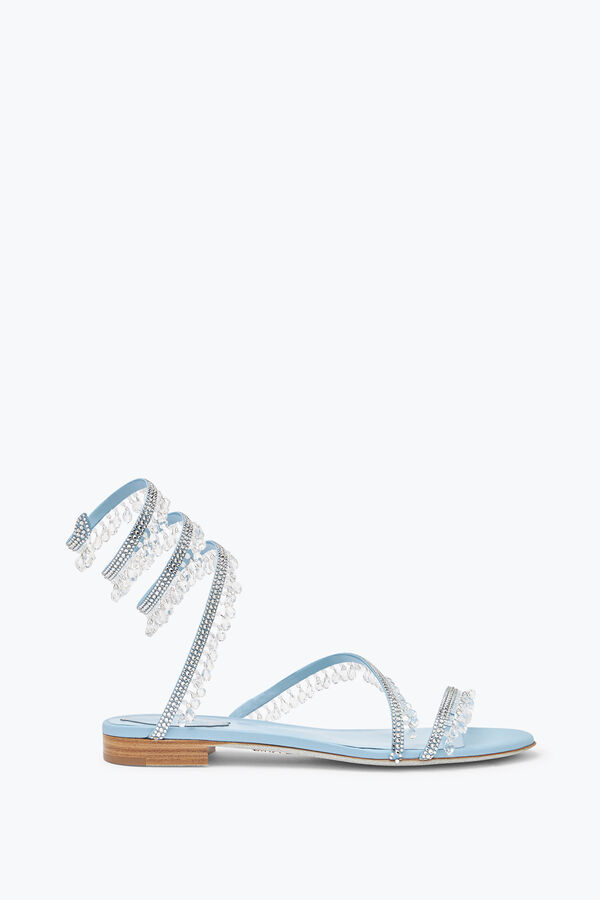 jeweled kronleuchter flat light blue sandal 10 rene caovilla