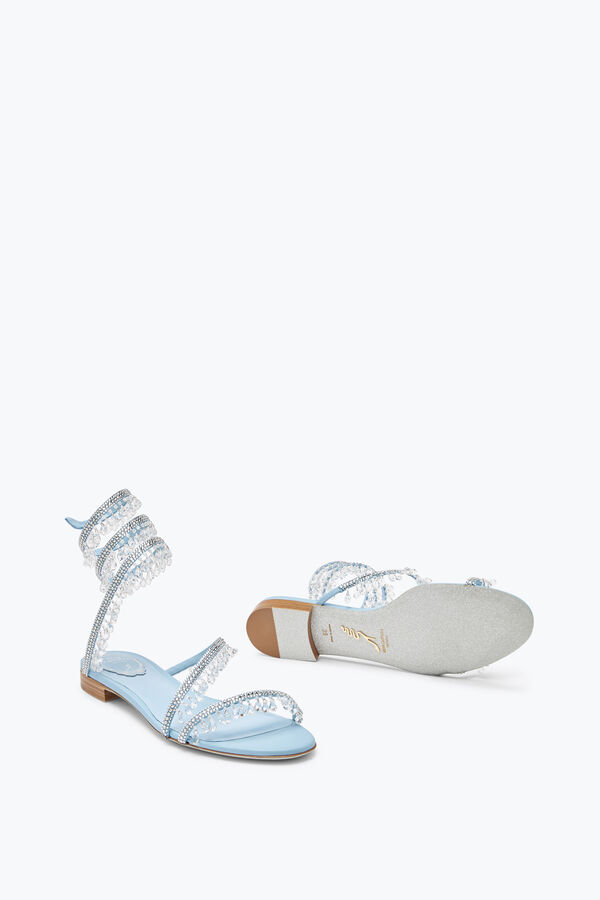 jeweled kronleuchter flat light blue sandal 10 rene caovilla