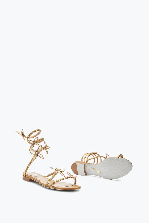 jeweled butterflower crystal gold sandal 10 rene caovilla