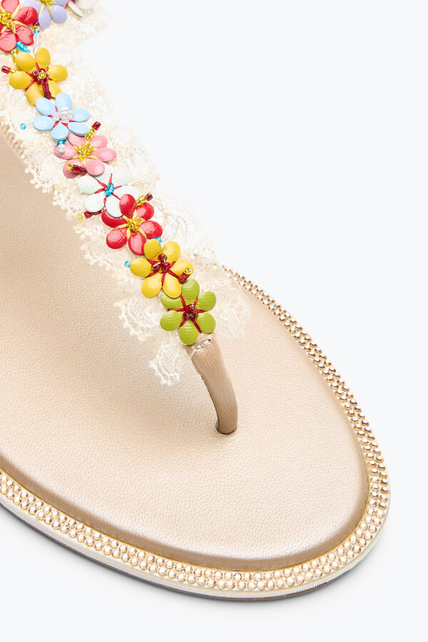 jeweled bloom nude flat sandal 10 rene caovilla