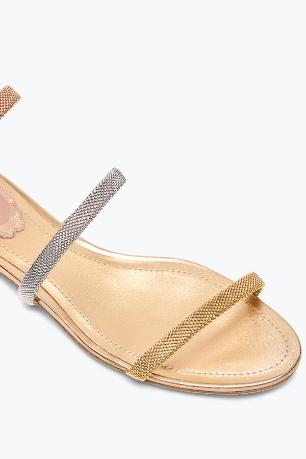 jeweled trigold cleo drei-getÖnten flat sandal 10 rene caovilla