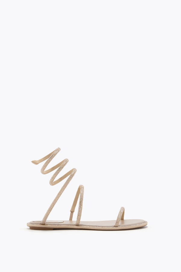 jeweled cleo gold flat sandal 10 rene caovilla