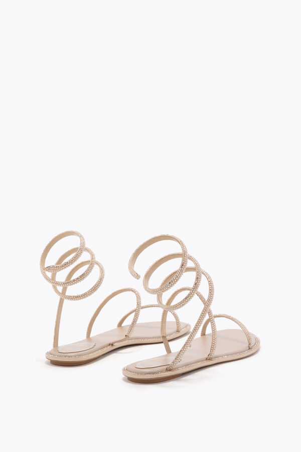 jeweled cleo gold flat sandal 10 rene caovilla
