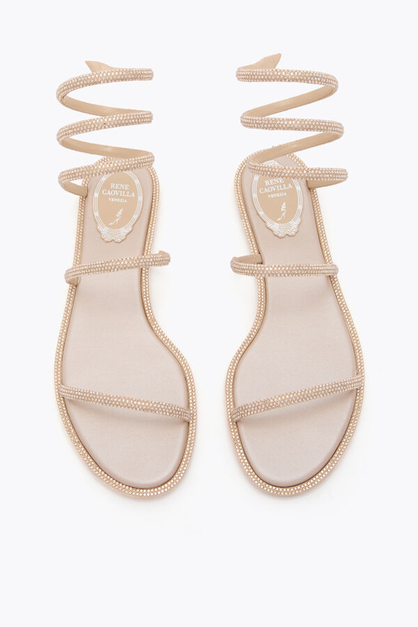 jeweled cleo gold flat sandal 10 rene caovilla