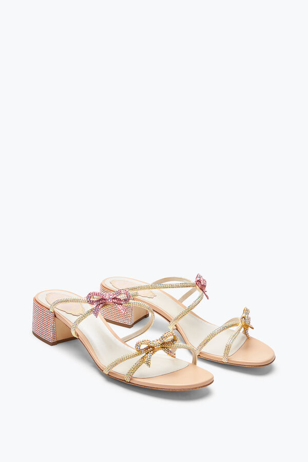 jeweled caterina peach mule mit kristallen 40 rene caovilla