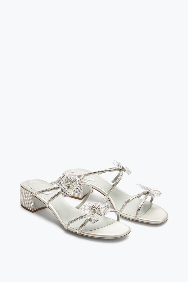 jeweled floriane silber maultier mit blumen 40 rene caovilla