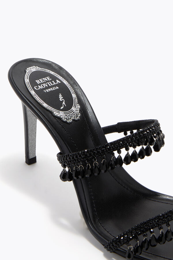 jeweled kronleuchter schwarz mule 80 rene caovilla