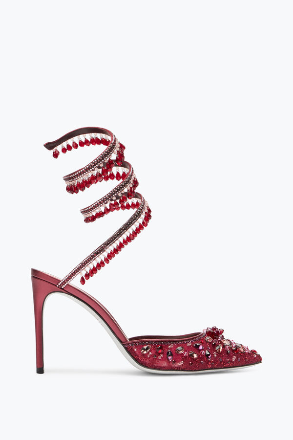 jeweled chandelier crystal ruby red pump 100 rene caovilla