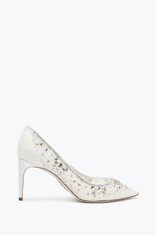 jeweled cinderella kristall weiß pumpen 80 rene caovilla