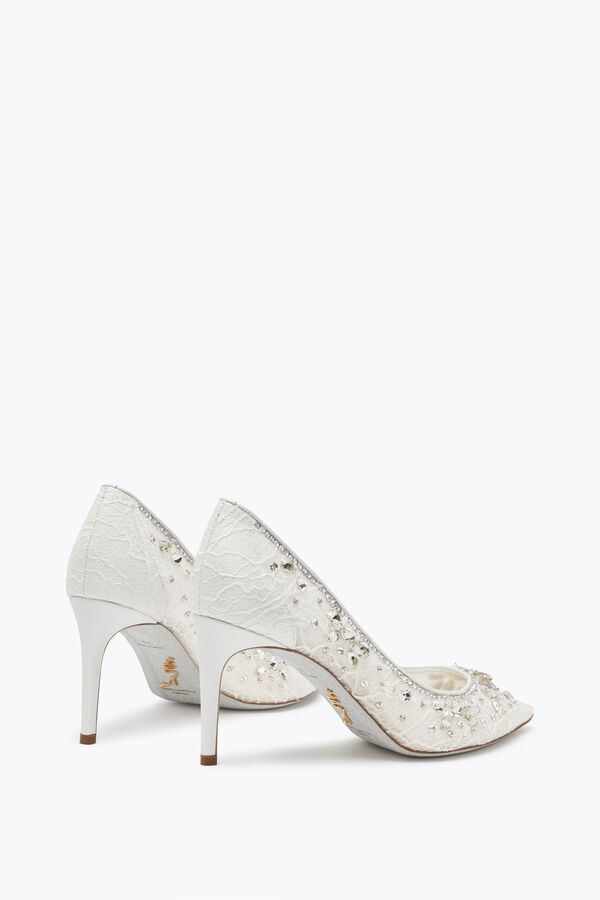 jeweled cinderella kristall weiß pumpen 80 rene caovilla