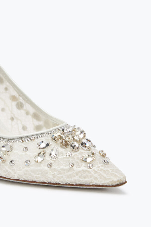 jeweled cinderella kristall weiß pumpen 80 rene caovilla