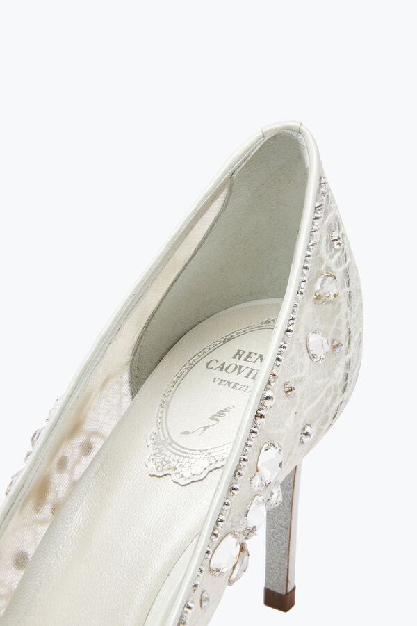 jeweled cinderella kristall weiß pumpen 80 rene caovilla