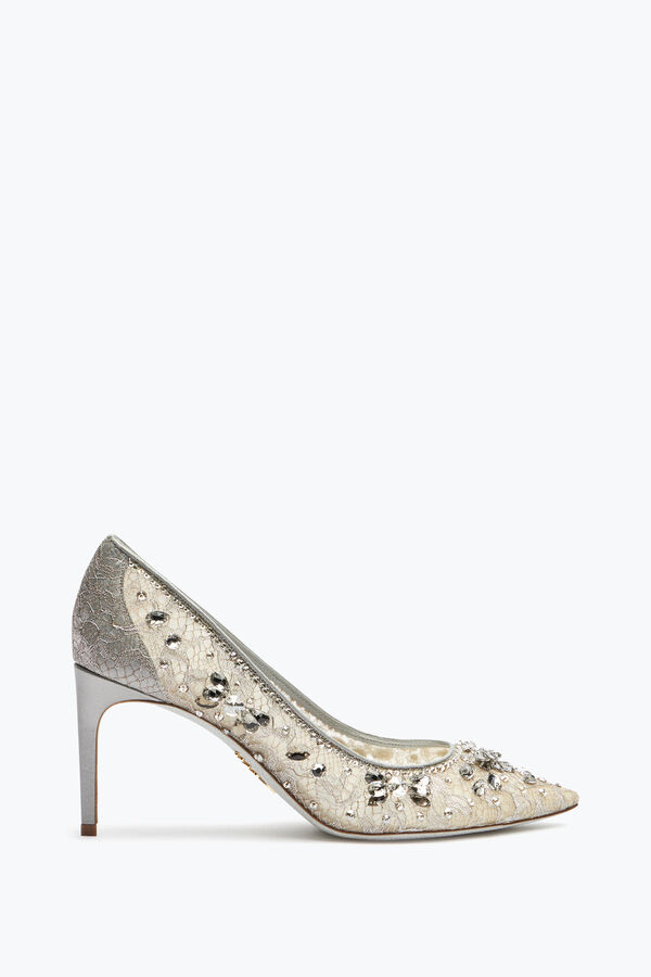 jeweled cinderella silber pumpe 80 rene caovilla