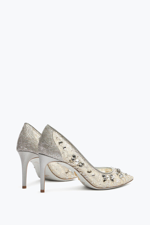 jeweled cinderella silber pumpe 80 rene caovilla