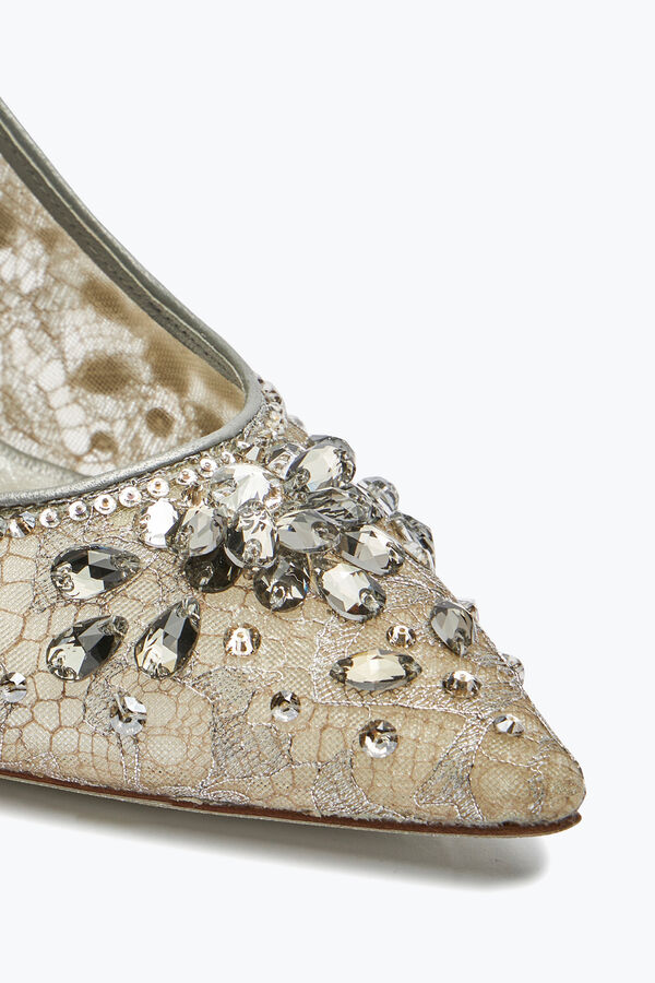 jeweled cinderella silber pumpe 80 rene caovilla