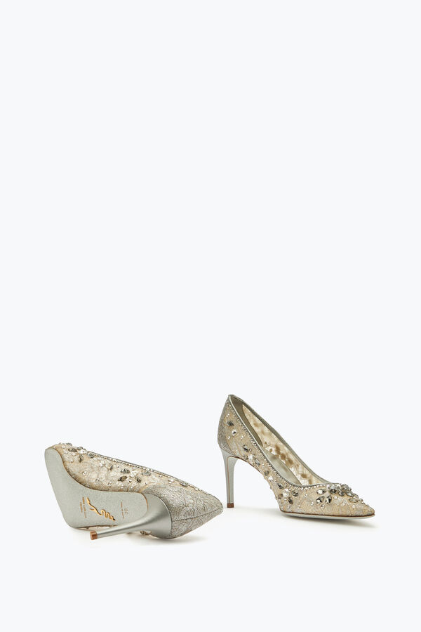 jeweled cinderella silber pumpe 80 rene caovilla