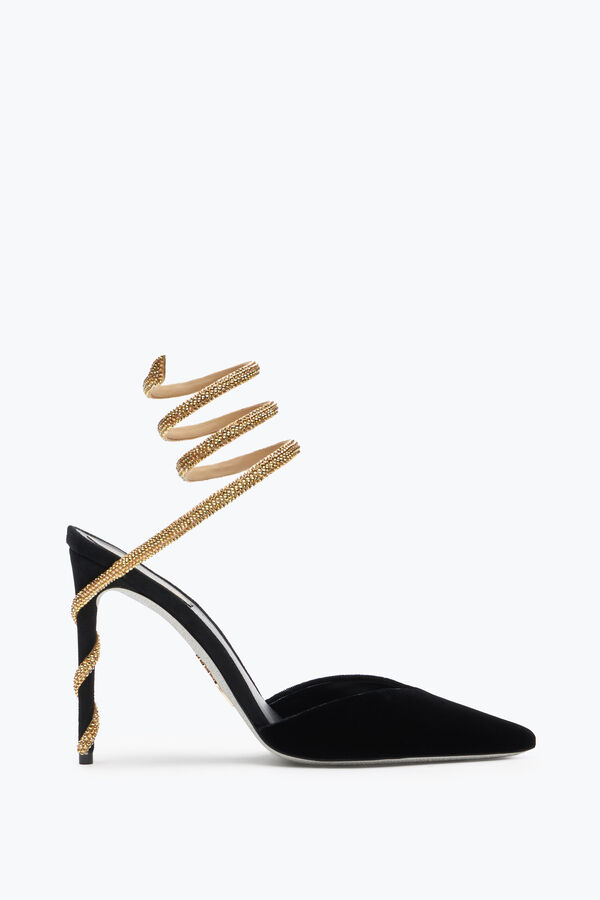 jeweled margot black and gold pumpe 105 rene caovilla