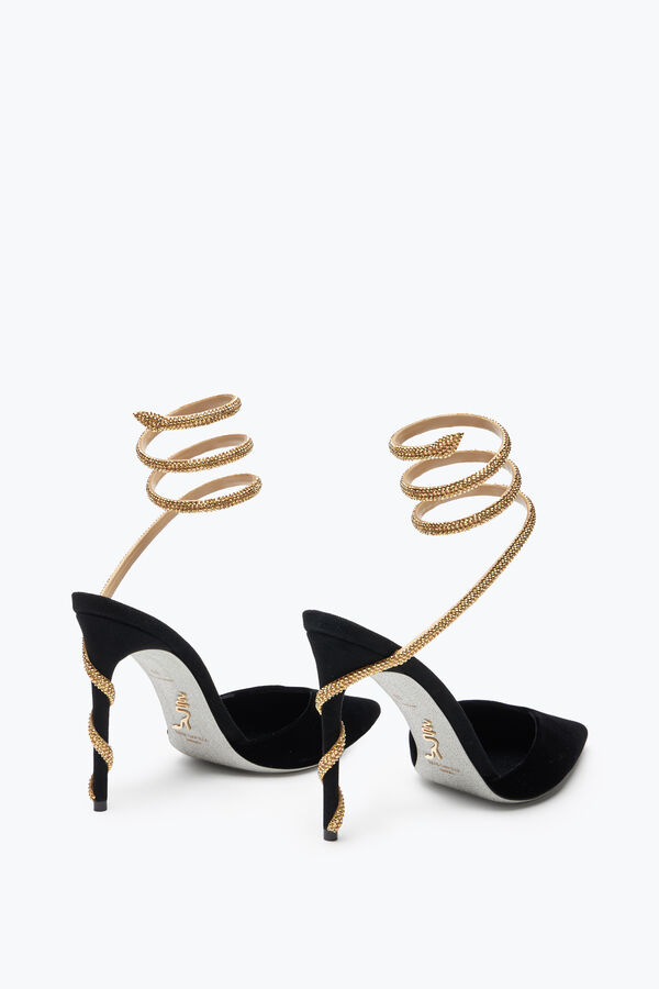 jeweled margot black and gold pumpe 105 rene caovilla