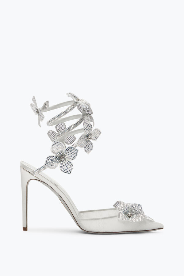jeweled floriane weiß pumpe 105 rene caovilla