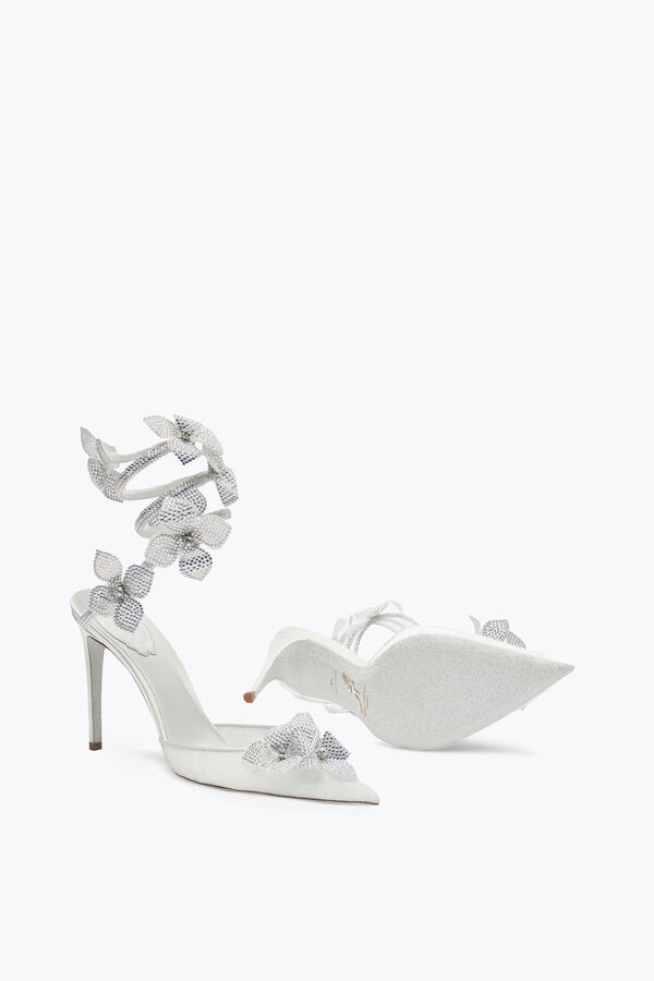 jeweled floriane weiß pumpe 105 rene caovilla