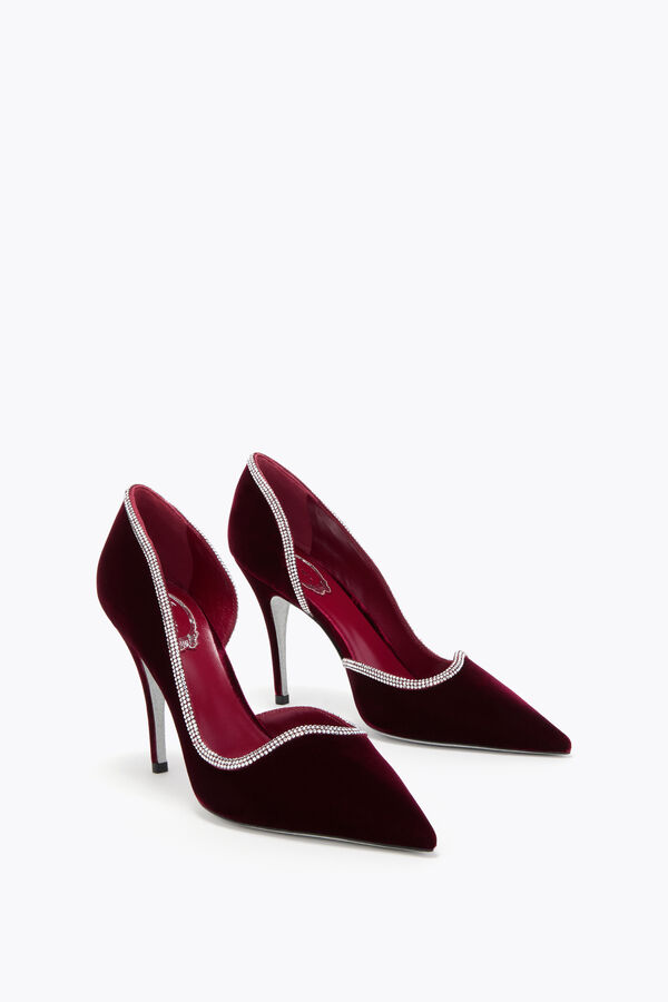 jeweled onda burgund samt pumpe 100 rene caovilla