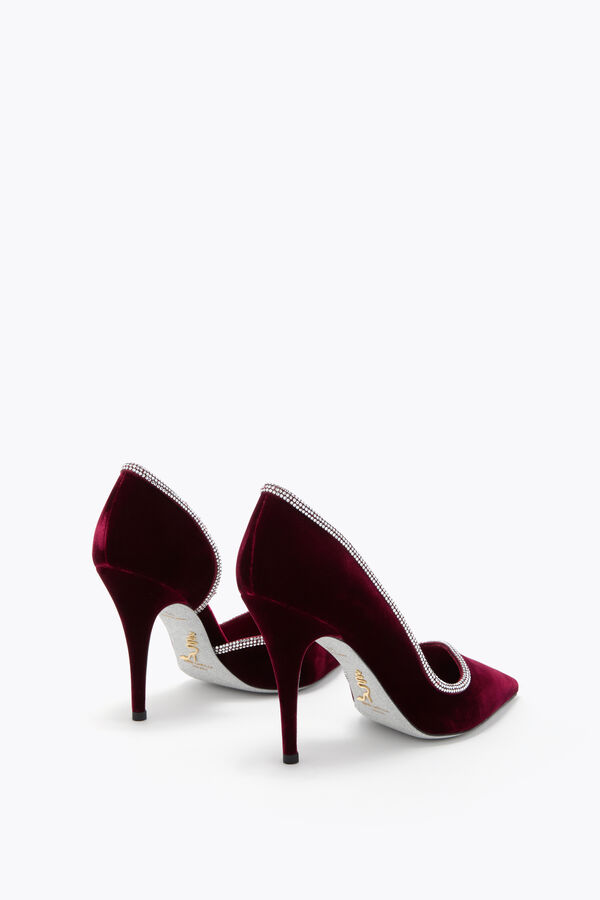 jeweled onda burgund samt pumpe 100 rene caovilla