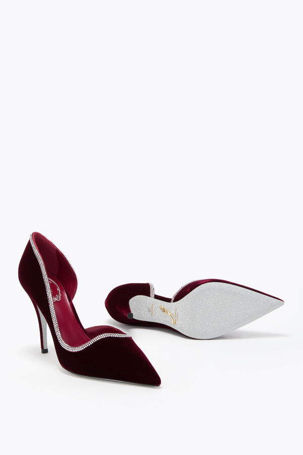 jeweled onda burgund samt pumpe 100 rene caovilla