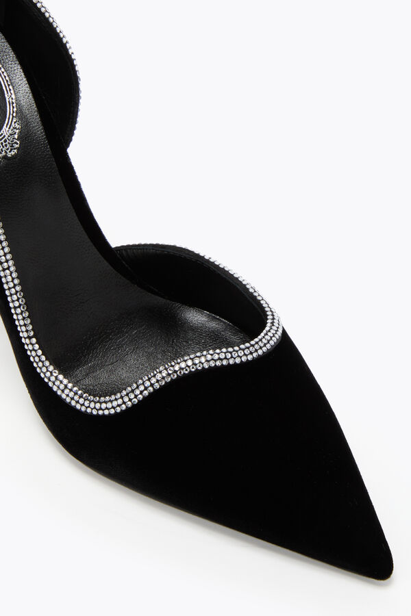 jeweled onda schwarzem samt pumpe 100 rene caovilla