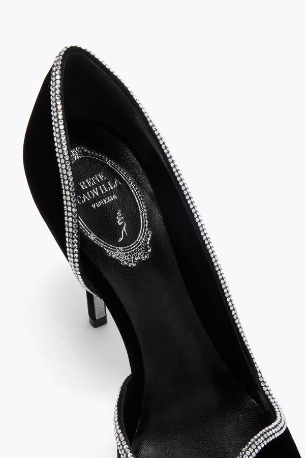 jeweled onda schwarzem samt pumpe 100 rene caovilla