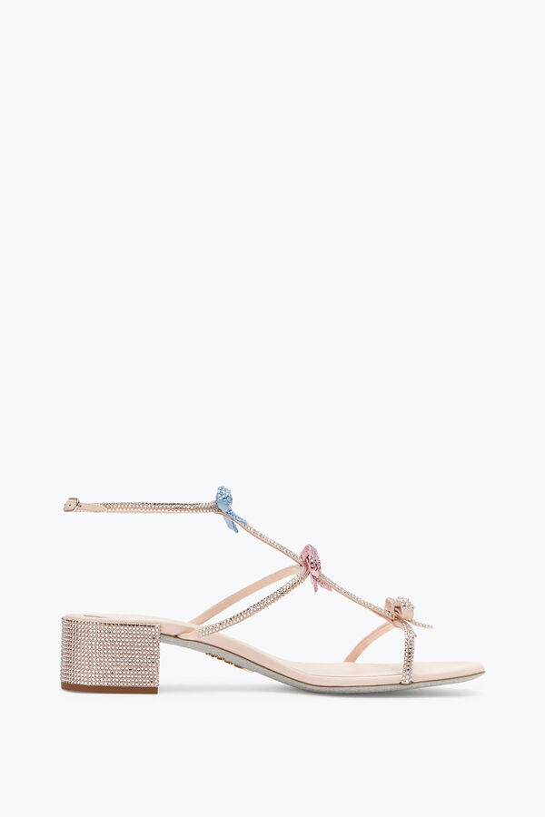 jeweled caterina pfirsich-sandale mit multicolor-kristallen 40 rene caovilla