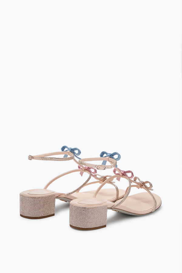 jeweled caterina pfirsich-sandale mit multicolor-kristallen 40 rene caovilla