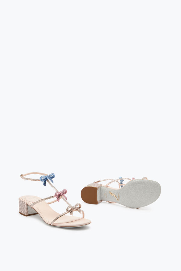 jeweled caterina pfirsich-sandale mit multicolor-kristallen 40 rene caovilla