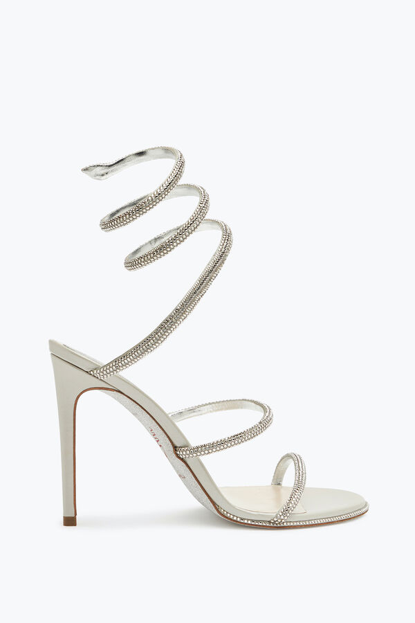 jeweled abend satin sandalen cleo rene caovilla