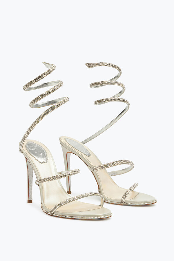 jeweled abend satin sandalen cleo rene caovilla